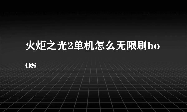 火炬之光2单机怎么无限刷boos