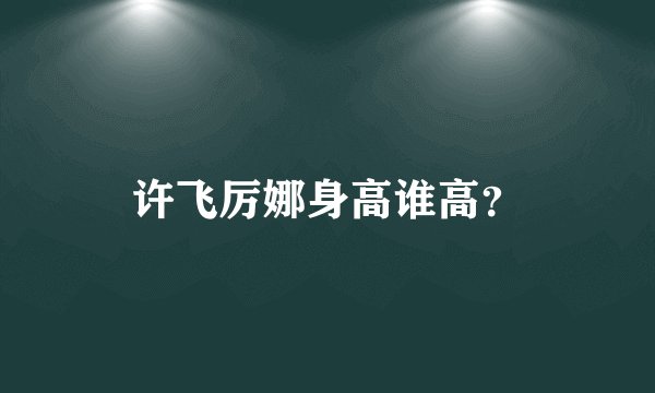 许飞厉娜身高谁高？