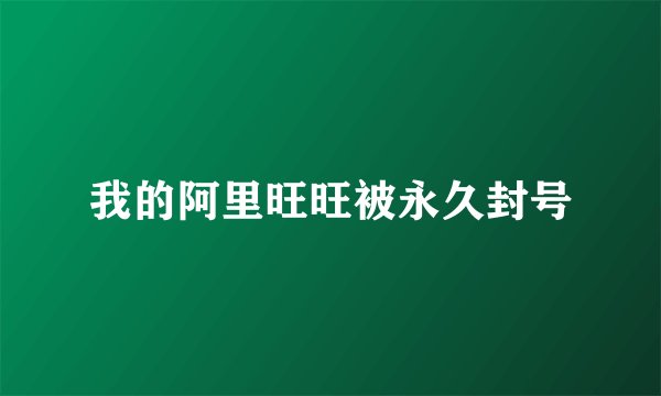 我的阿里旺旺被永久封号