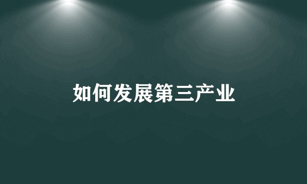如何发展第三产业