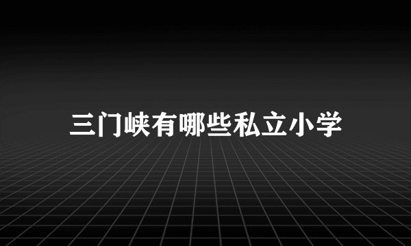 三门峡有哪些私立小学
