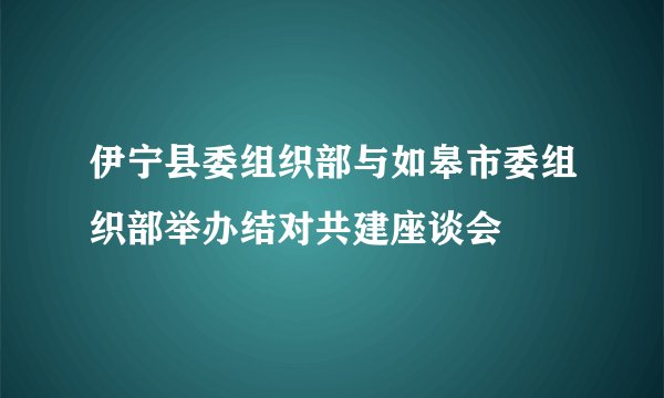 伊宁县委组织部与如皋市委组织部举办结对共建座谈会