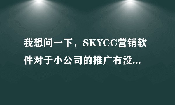 我想问一下，SKYCC营销软件对于小公司的推广有没有效果呢?