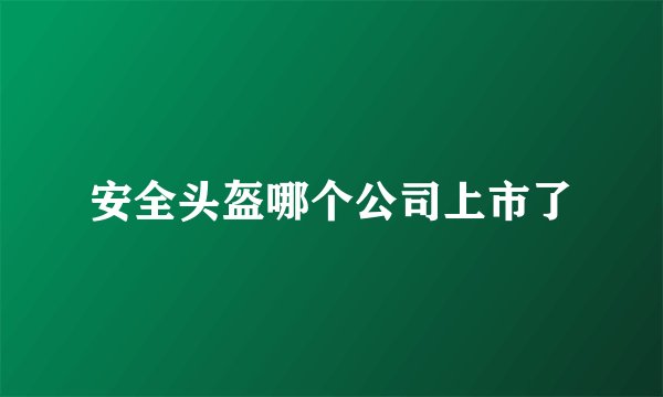 安全头盔哪个公司上市了