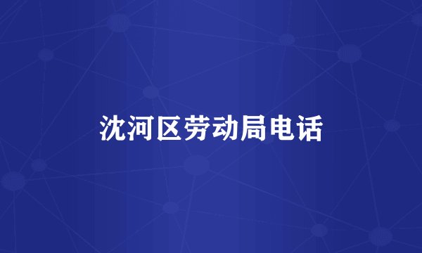 沈河区劳动局电话