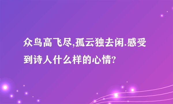 众鸟高飞尽,孤云独去闲.感受到诗人什么样的心情?
