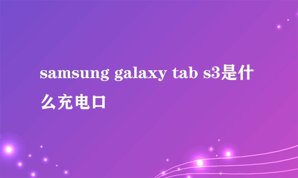 samsung galaxy tab s3是什么充电口