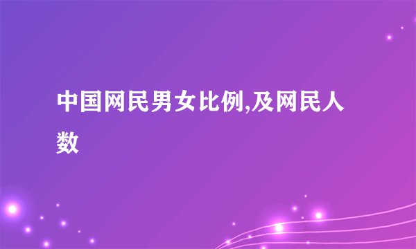 中国网民男女比例,及网民人数