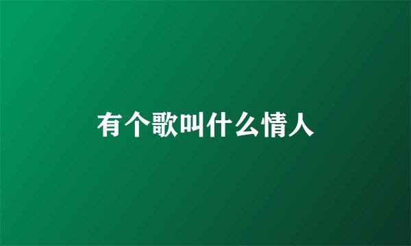 有个歌叫什么情人