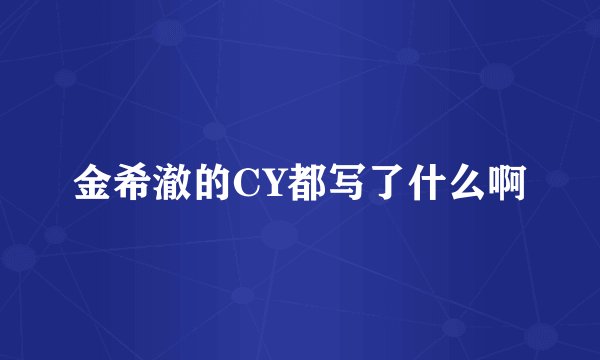 金希澈的CY都写了什么啊