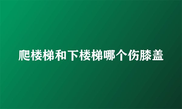 爬楼梯和下楼梯哪个伤膝盖