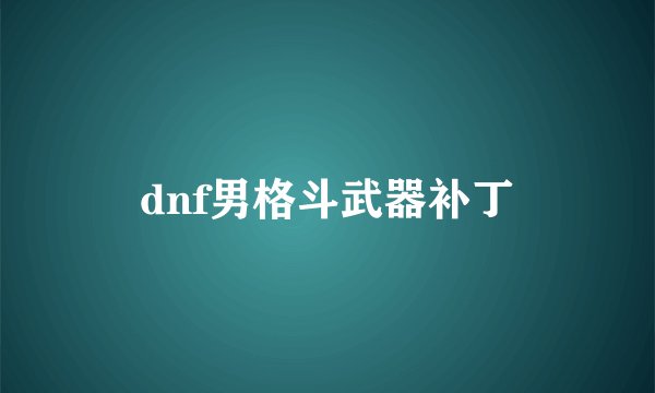 dnf男格斗武器补丁