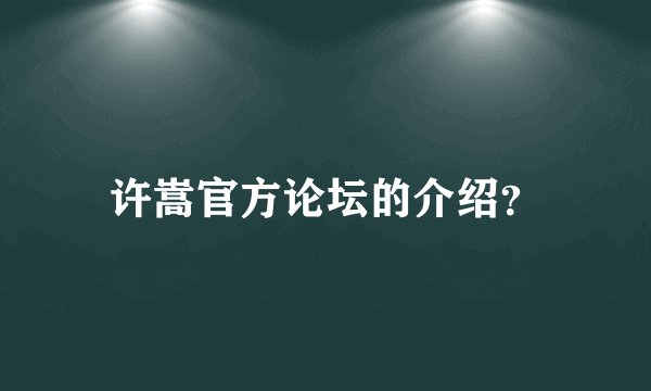 许嵩官方论坛的介绍？