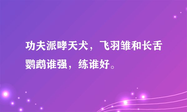 功夫派哮天犬，飞羽雏和长舌鹦鹉谁强，练谁好。