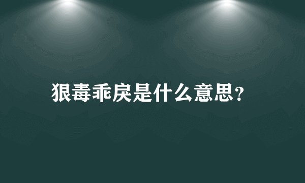 狠毒乖戾是什么意思？