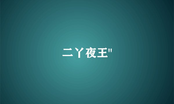 二丫夜王