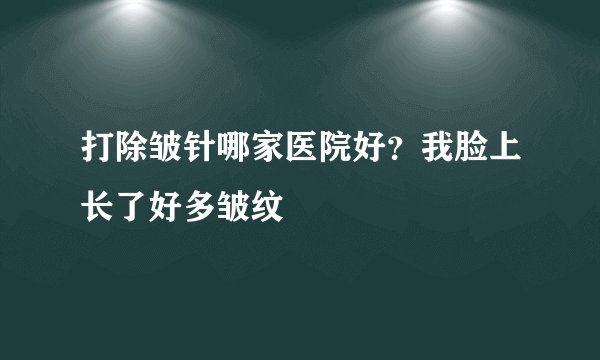 打除皱针哪家医院好？我脸上长了好多皱纹