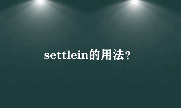 settlein的用法？