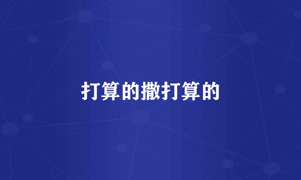 打算的撒打算的