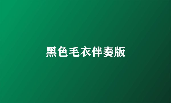 黑色毛衣伴奏版