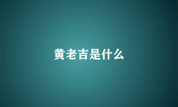 黄老吉是什么