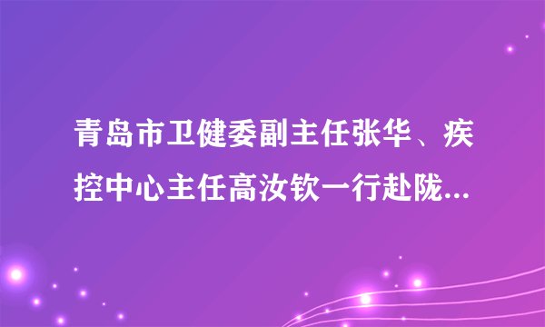 青岛市卫健委副主任张华、疾控中心主任高汝钦一行赴陇南开展东西协作工作