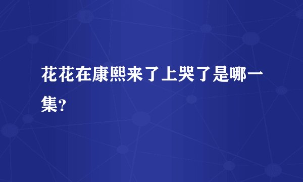 花花在康熙来了上哭了是哪一集？