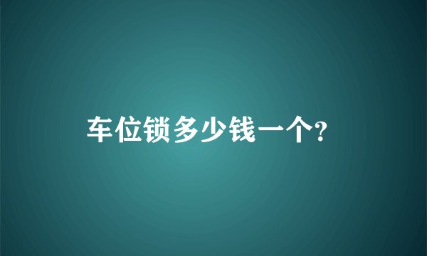 车位锁多少钱一个？