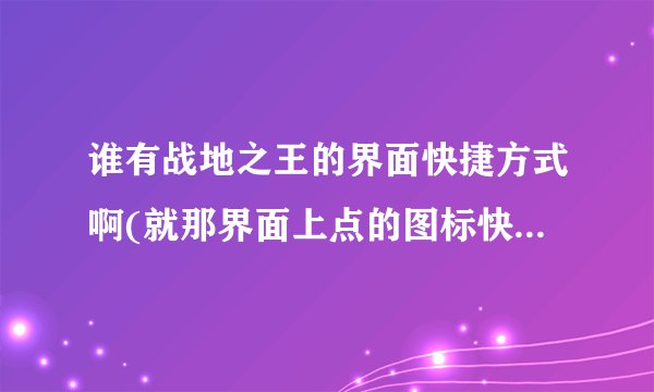 谁有战地之王的界面快捷方式啊(就那界面上点的图标快捷方式,我的坏了 图标后是空白)请发下给我 谢谢啦